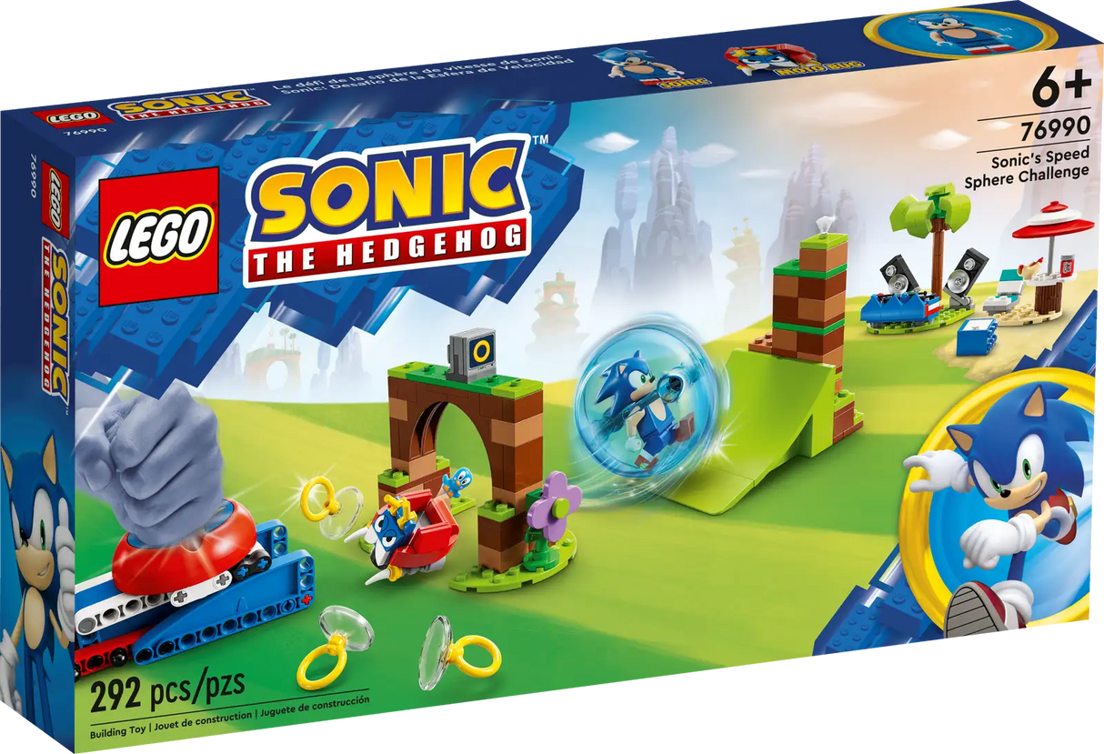 LEGO Sonic The Hedgehog Sonic’s Speed Sphere Challenge 76990 Building Toy Set, Sonic Playset with Speed Sphere Launcher and 3 Sonic Figures, Fun Birthday Gift for Young Fans Ages 6 and Up