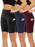 Biker Shorts for Women- 3x -11" High Waist, with Pockets, Pack of 3-Showitty