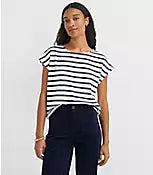 Loft Striped Modern Wedge Tee Size L