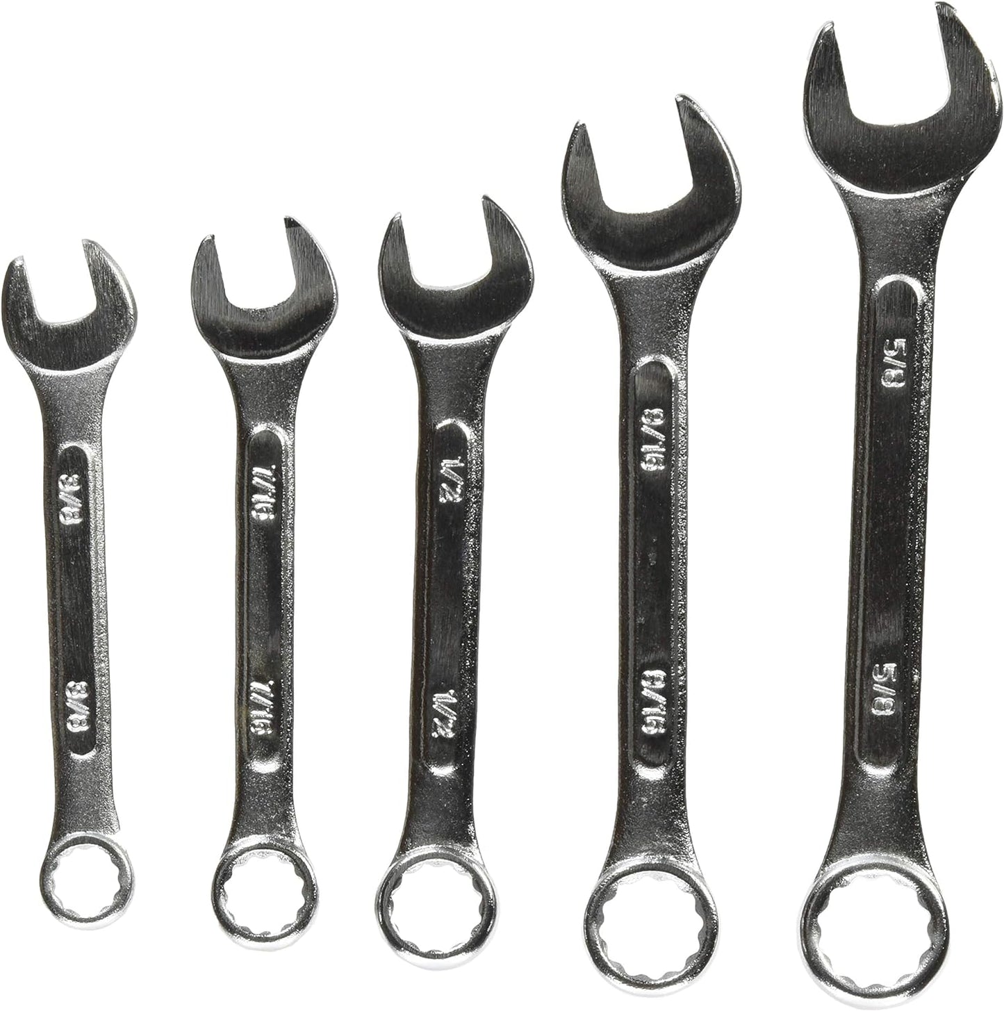 GreatNeck COW5C 5 Piece Combination Wrench Set, Open End Wrench Set, SAE Combination Wrench Set, Standard Combination Wrench Set