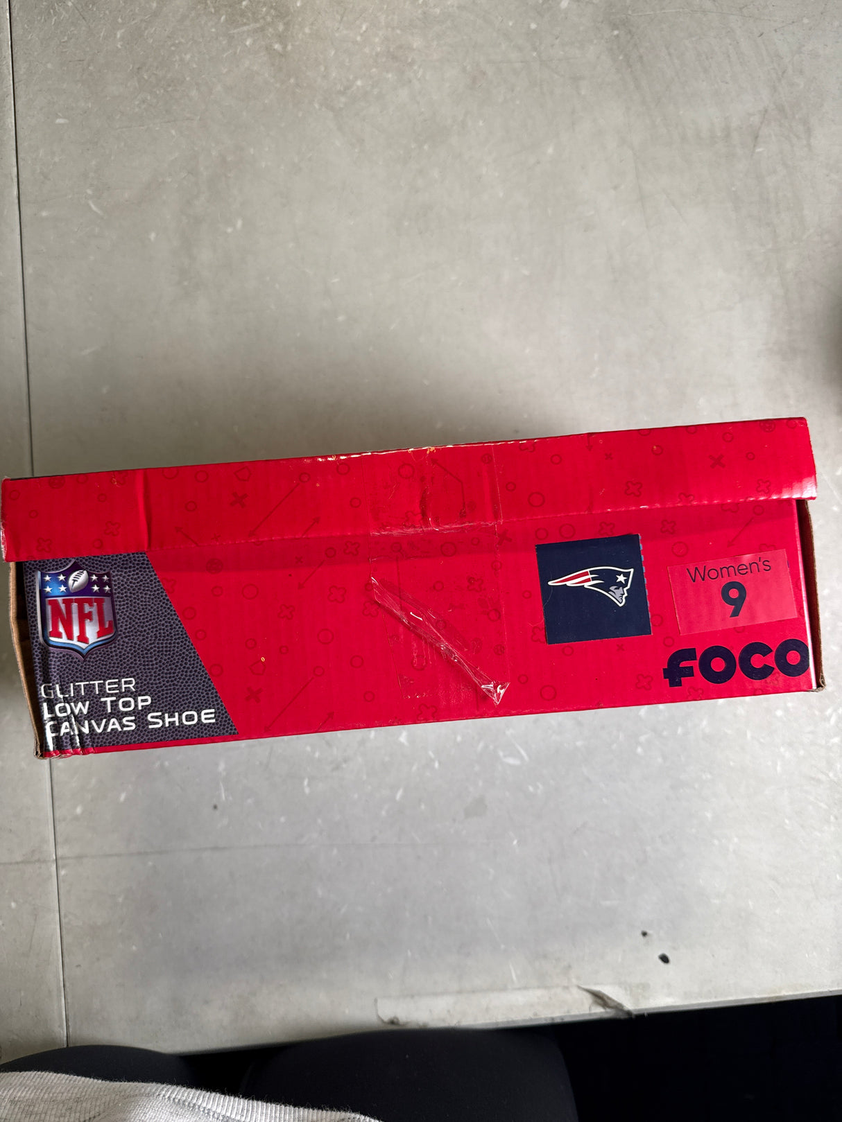 FOCO New England Patriots NFL Womens Glitter Low Top Canvas Shoes - 9