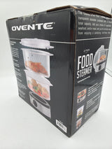 OVENTE 2-Tier Electric Food Steamer, 5 Quart Stainless Steel Stackable Steam Cooker with 400W Power, 60-Minute Timer & Auto Shut-Off