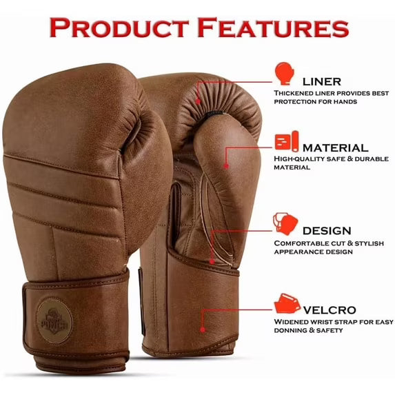 Right Punch Cowhide Leather Boxing Gloves  16OZ  Men&Women