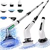 7 in 1 Electric Spin Scrubber ANS-8051A, Cordless Cleaning Brush with 8 Replaceable Brush Heads, 3 Adjustable Speeds and Adjustable Extension Handle, Power Shower Scrubber for Bathroom Floor Tile