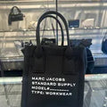 MARC JACOBS CANVAS PLAIN LOGO SMALL TOTE,BLACK