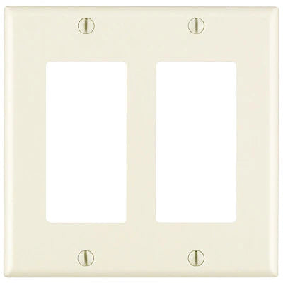 Leviton 80409-NT Wall plate 2-Gang Decora Standard Size Nylon - Light Almond (Pkg of 25)