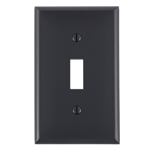 Leviton 1-Gang Toggle Switch Wall plate, Standard Size, Thermoplastic Nylon (80701-E) - Black - 20 Pack