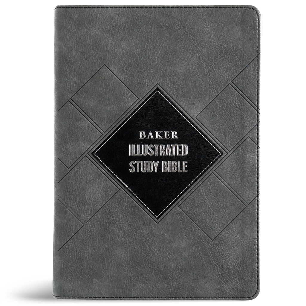 CSB Baker Illustrated Study Bible, Charcoal LeatherTouch, Red Letter, Full Color Interior