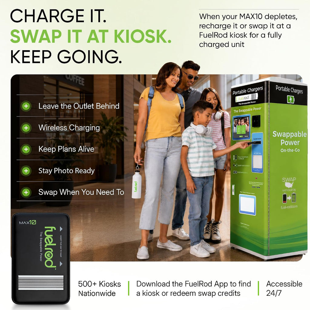 FuelRod MAX10 Swappable Magsafe Fast Power Charger | 10,000mAh USB-C Battery