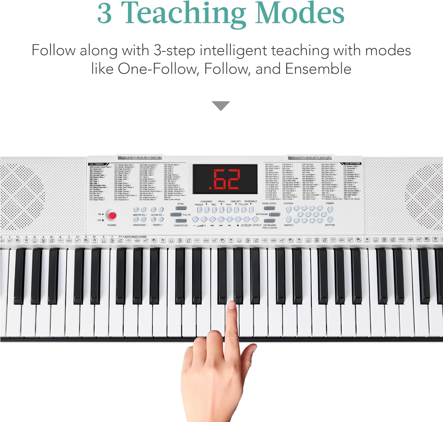 Best Choice Products - 61-Key Beginners Electronic Keyboard Piano Set w/ 3 Modes, Microphone - White