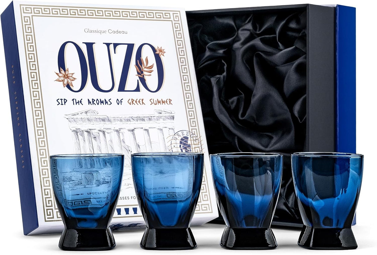 Ouzo Set Of 4 Glasses (NEW)