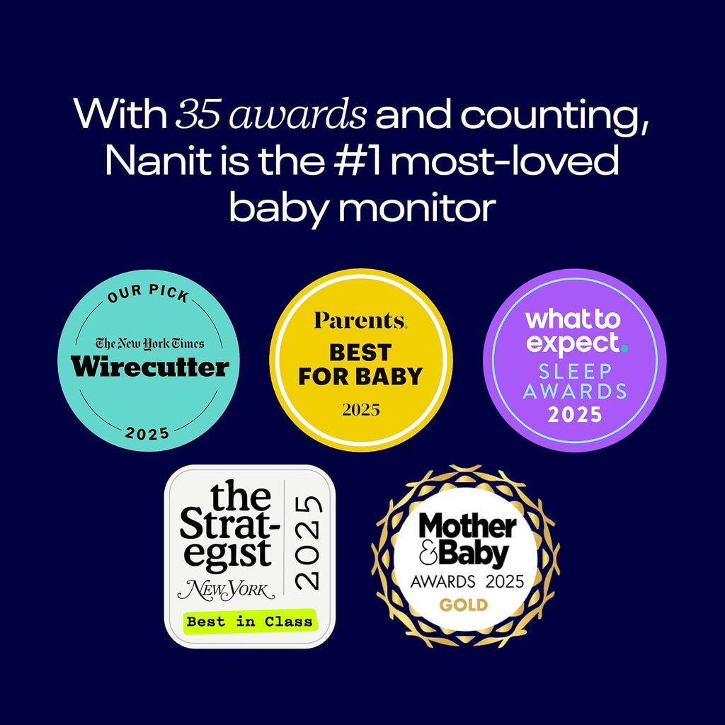 Nanit Pro Smart Baby Monitor & Flex Stand - 1080p Wi-Fi Video Camera, 2-Way Audio, Sound/Motion/Cry Notifications, Night Vision, and Breathing Band