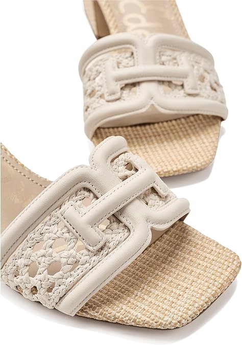 Sam Edelman Women's Waylon Weave Heeled Sandal, Modern Ivory, (Size: 7.5M)