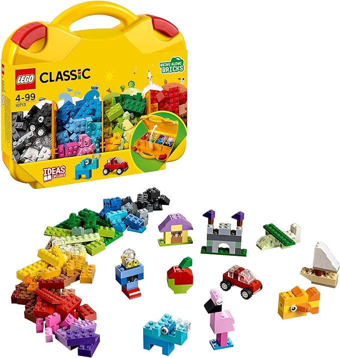 LEGO Classic Creative Suitcase 10713 - Includes Sorting Storage Organizer Case with Fun Colorful Building Bricks, Preschool Learning Toy for Kids, Boys and Girls Ages 4 Years Old and Up(New Open Box)