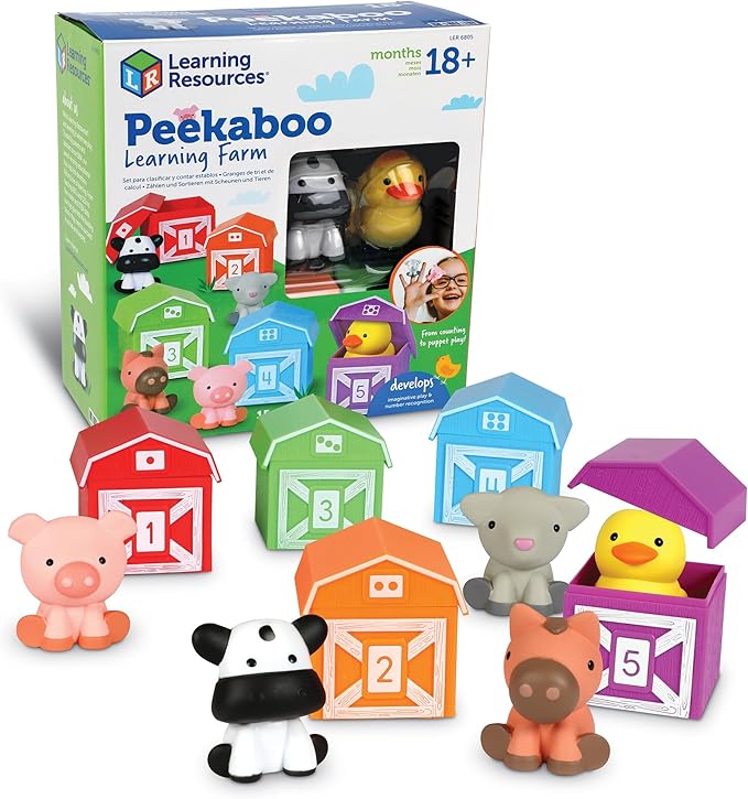 Learning Resources Peekaboo Learning Farm - 10 Pieces, Ages 18+ Months
