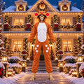 12 ft Skeleton Christmas Costume Set Xmas Deer Skeleton Outfit Clothes