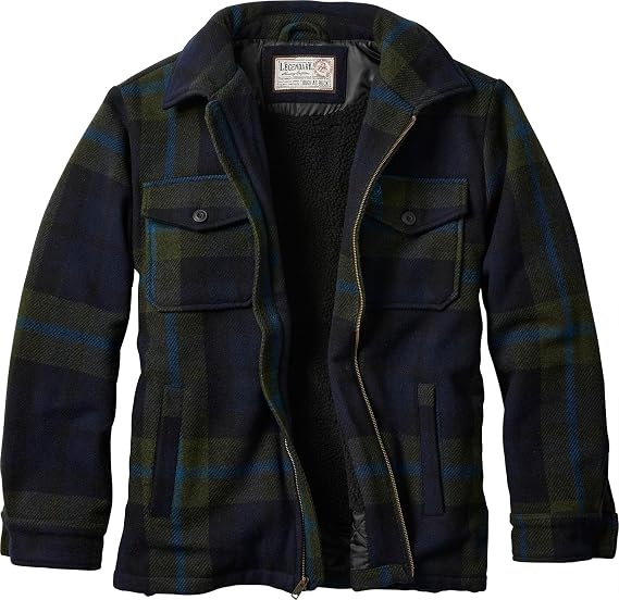 Legendary Whitetails Men's Wool Coat Sherpa Lined Heavyweight Jacket Big & Tall (Size: Medium)