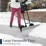 Best Choice Products - Galvanized Steel Blade 2-Wheel Snow Pusher w/ Adjustable Handle - 36in