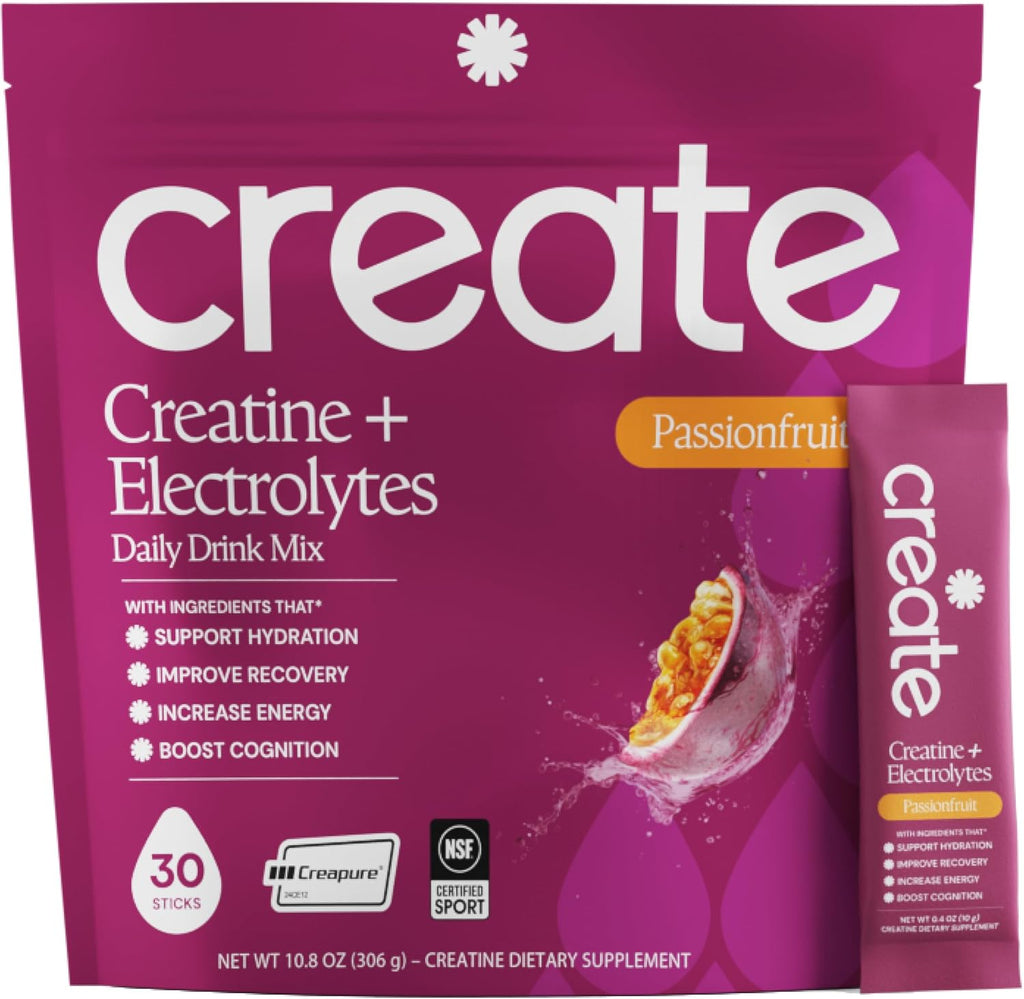 CREATE Creatine and Electrolytes - Passionfruit - 30 Sticks