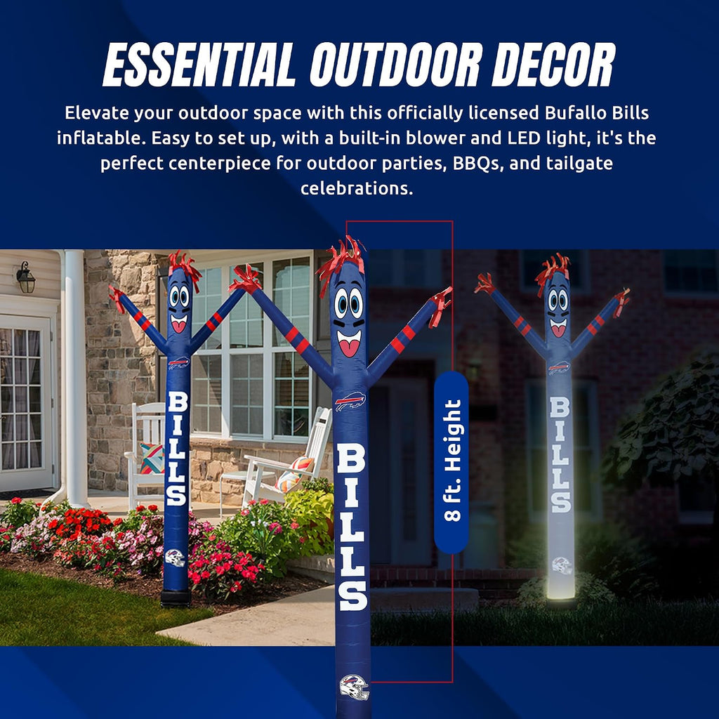 NFL Football Buffalo Bills Wacky Waving Inflatable Tube Guy with LED Lights & Built-in Blower