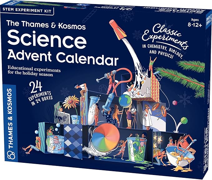 The Thames & Kosmos Science Advent Calendar | 24 STEM Experiments in Chemistry, Biology & Physics | Great for Winter Holiday Celebrations | Conduct Daily Experiments | Fun, Wholesome Family Tradition (New, Open Box)