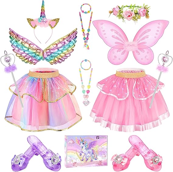 Princess Dress Up Fairy & Unicorn Costume for Girls 4-6