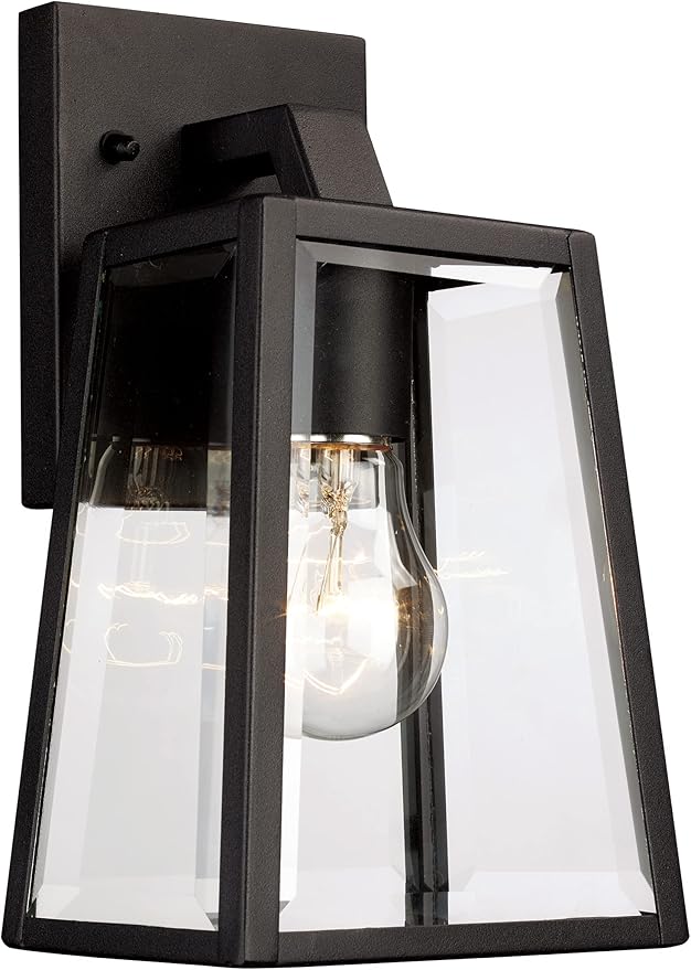 Trans Globe Lighting 50210 BK One Light Wall Lantern from Obsidian Collection, Black