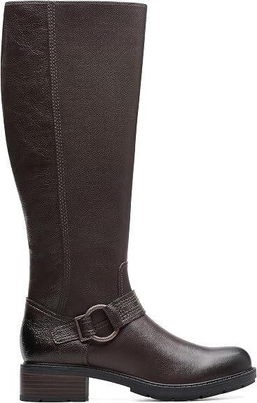 Clarks Hearth Rae Boots for Women - Dark Brown Leather - Size 6.5 M