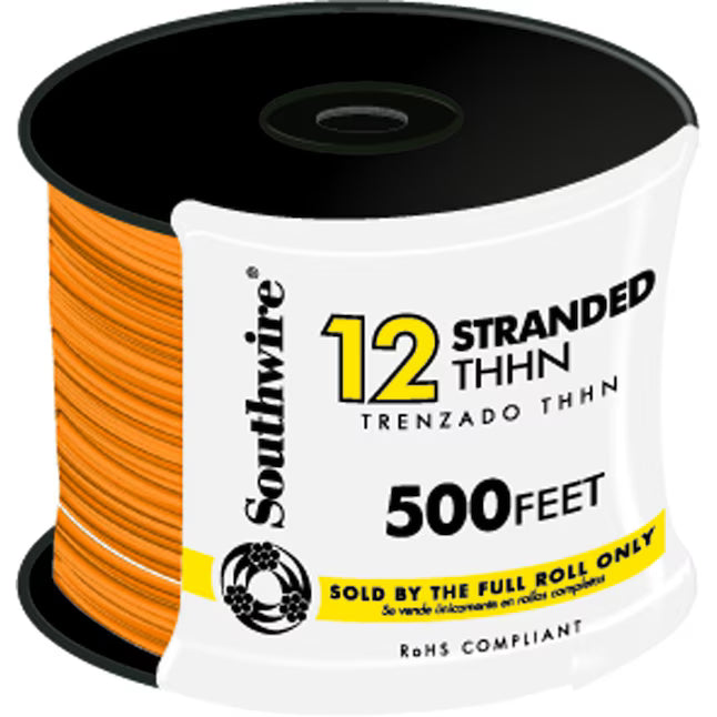Southwire 500 ft. 12 Orange Stranded CU THHN Wire