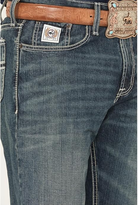 Cinch Men's White Label Relaxed Fit Jean, Hi Contrast Dark Rinse, 32W x 36L