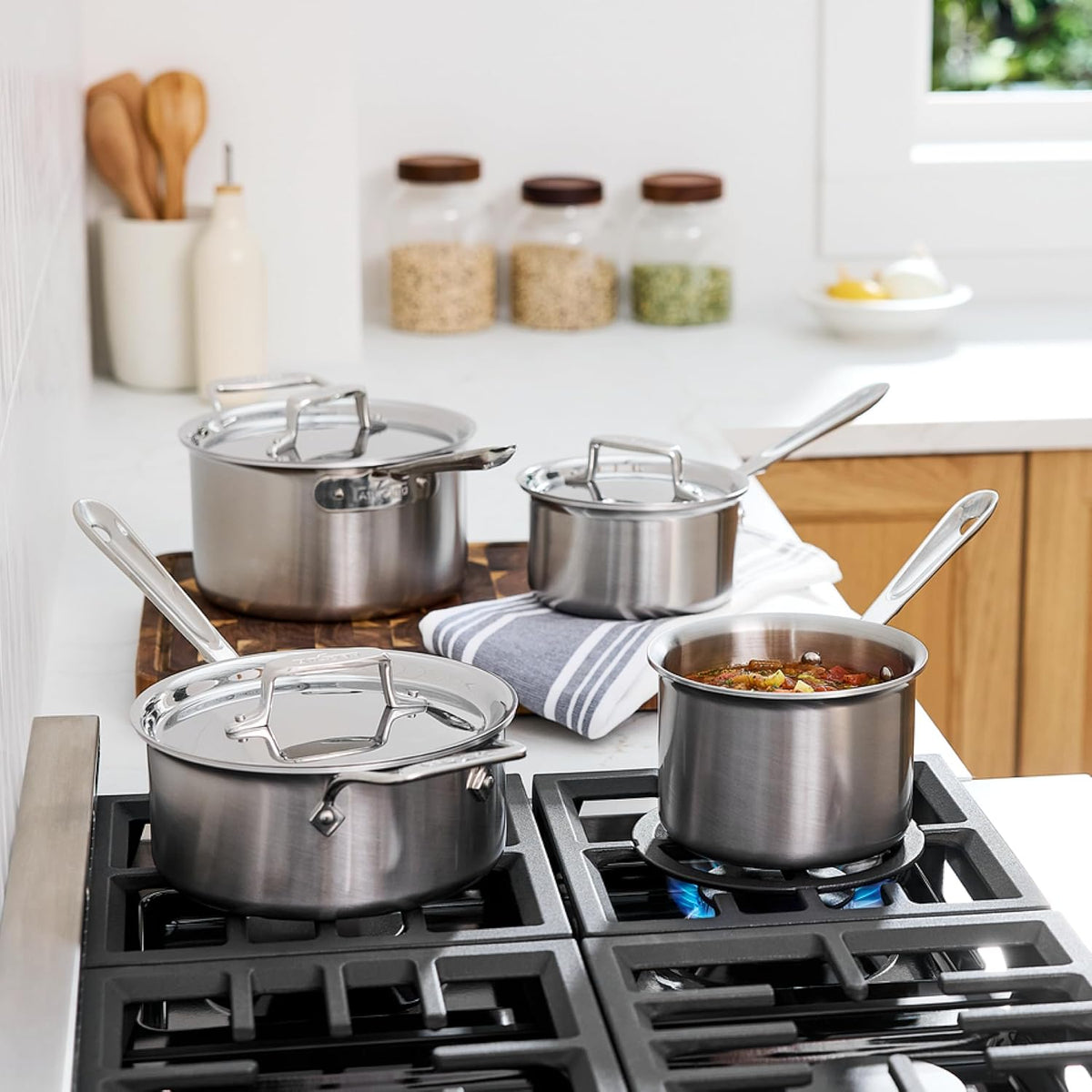 All-Clad D5 Stainless Steel 2 Qt Sauce Pan with Lid, Made in the USA