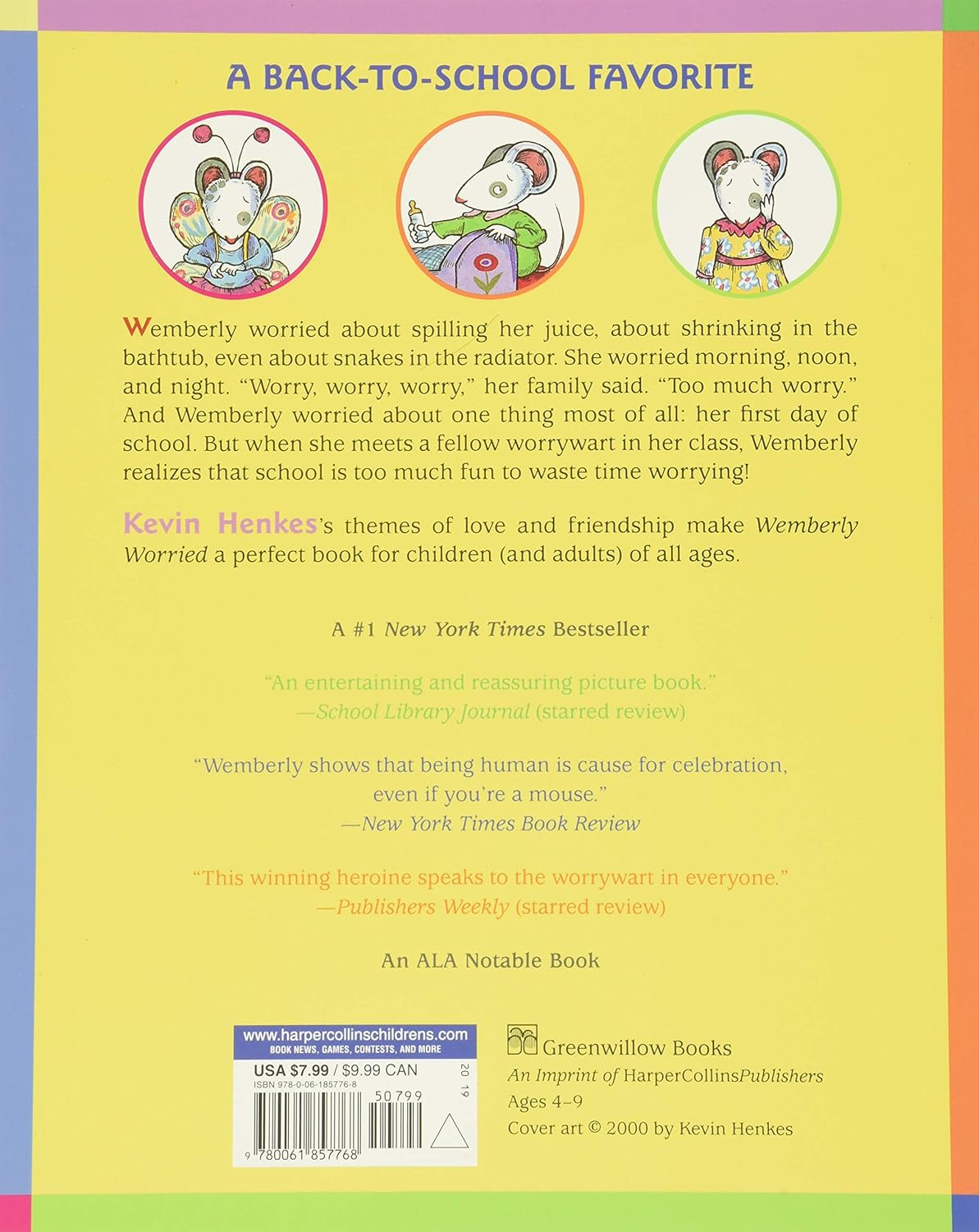 Wemberly Worried, By Author/Illustrator Kevin Henkes (Ages 4-9), Paperback