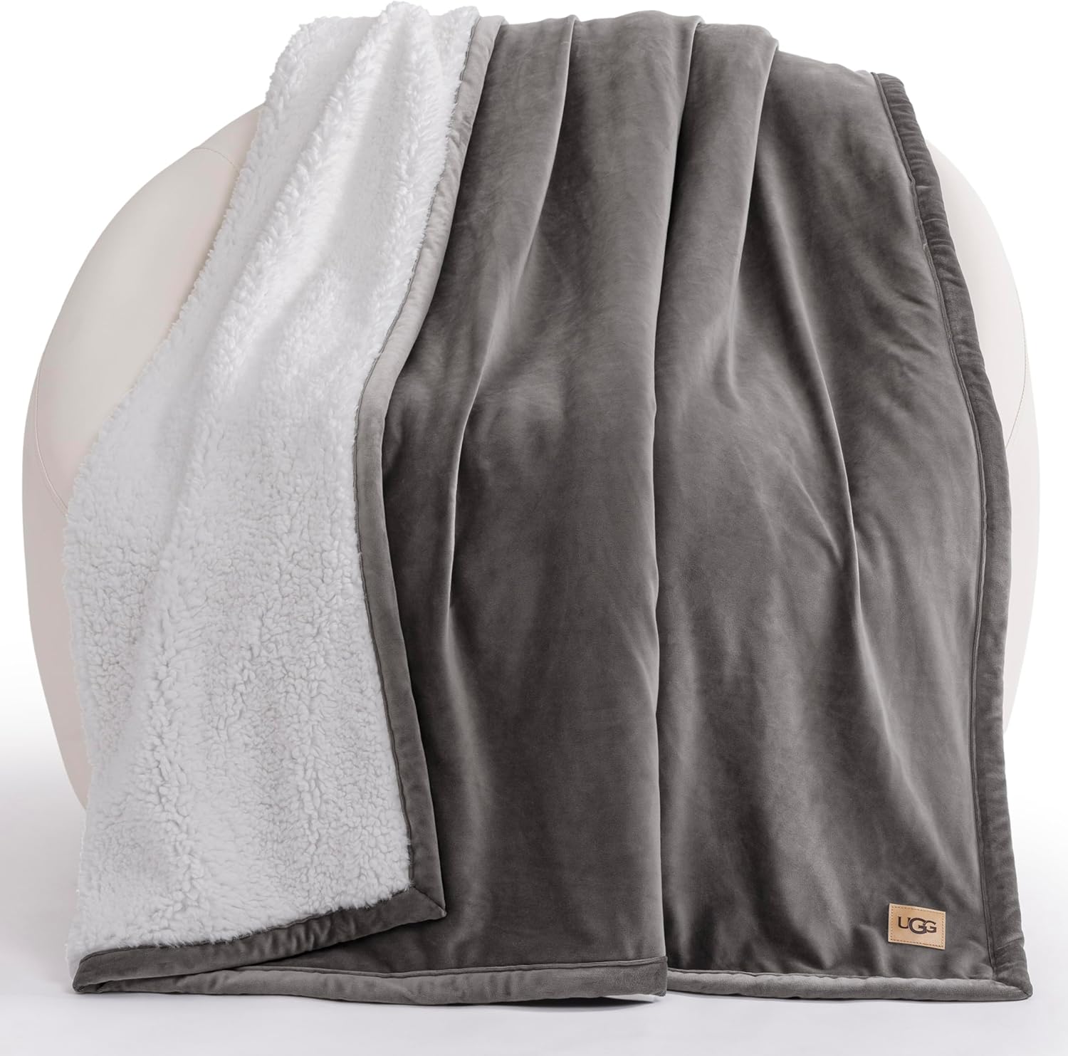 UGG Bliss Throw Blanket Plush Soft Fleece Fluffy Blanket , 50-inch x 70-inch, Charcoal Grey