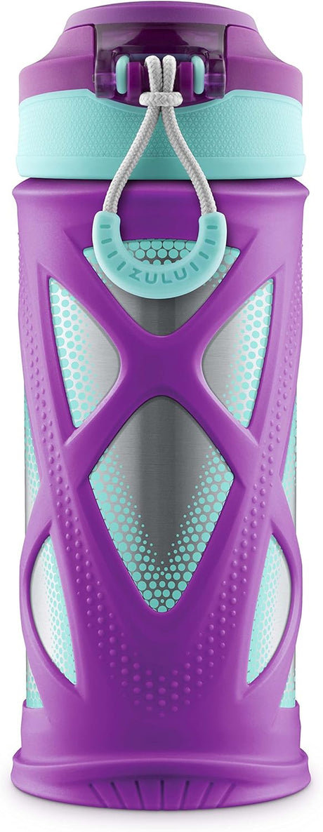 ZULU ATHLETIC | Echo | High Performance Water Bottle | 12 oz. Purple and Teal