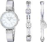 Anne Klein Women's Premium Crystal Accented Watch and Bracelet Set (NEW, OPEN BOX)