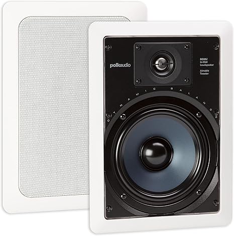 Polk Audio RC65i 2-Way Premium in-Wall 6.5" Speakers, Pair of 2 Perfect for Damp and Humid Indoor/Outdoor Placement - Bath, Kitchen, Covered Porches (White, Paintable-Grille)(Pack of 2)(New Open Box)