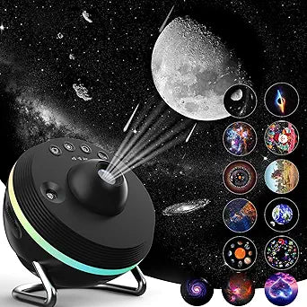 Star Projector,Galaxy Projector for Bedroom,HD Image Large Projection Area LED Lights with 4K Replaceable 13 Galaxy Discs,Timer,Meteor & Lighting Effects,Sky Light for Kids Adults Party Home Decor