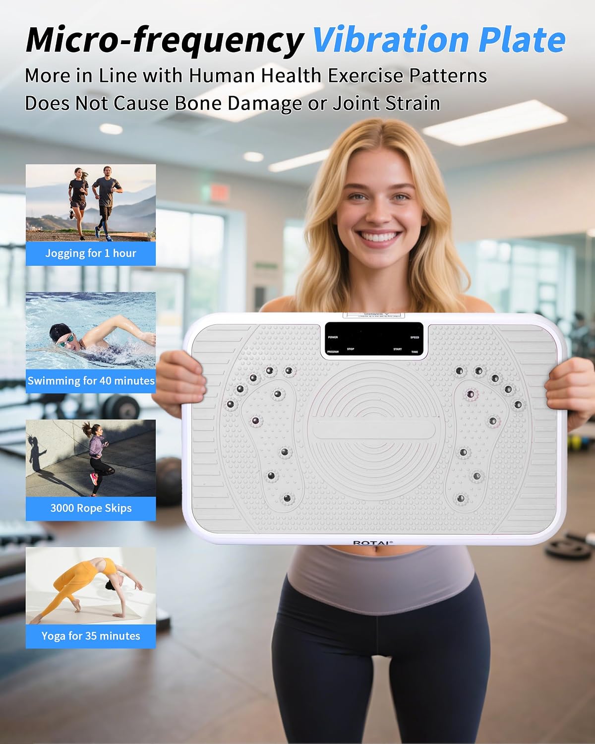 ROTAI Vibration Plate Exercise Machine, Light Grey (ETF023CW)