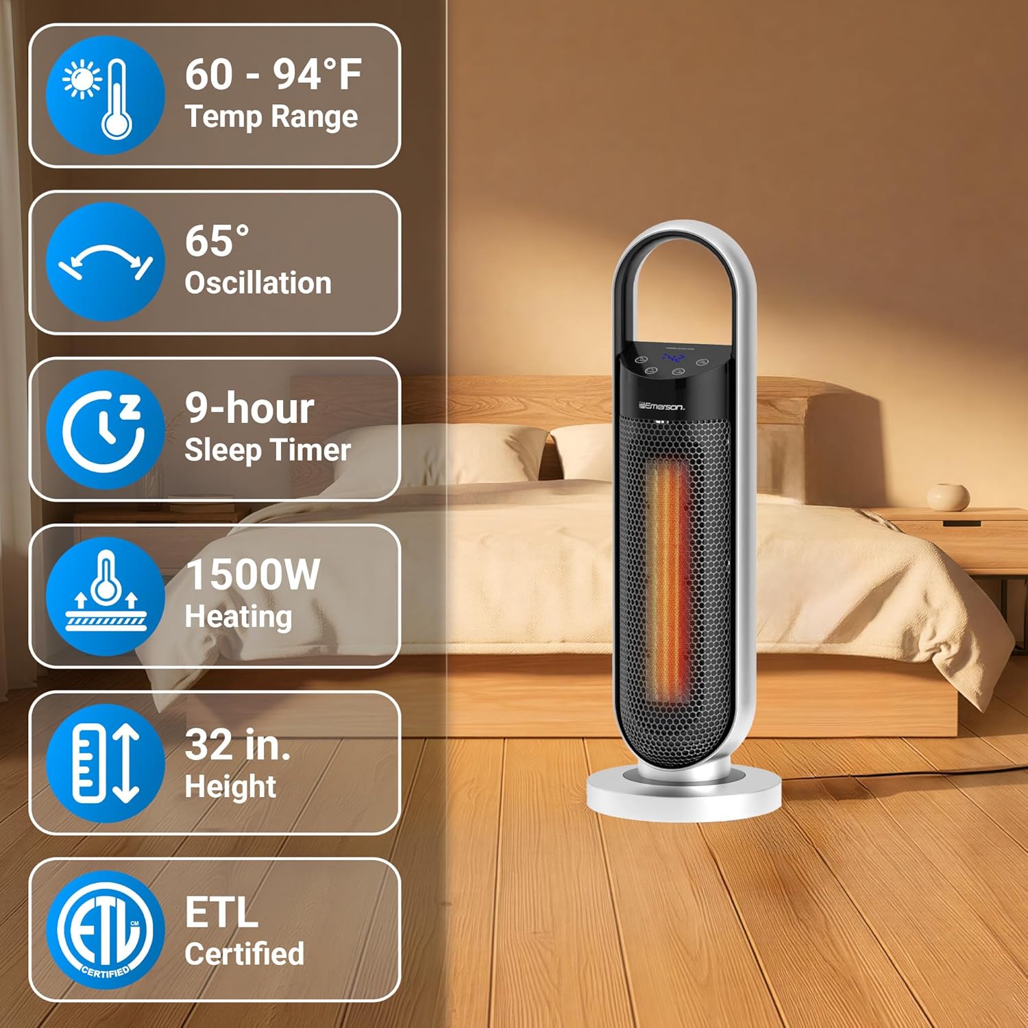 Emerson SmartVoice 23" Tower - Space Heater
