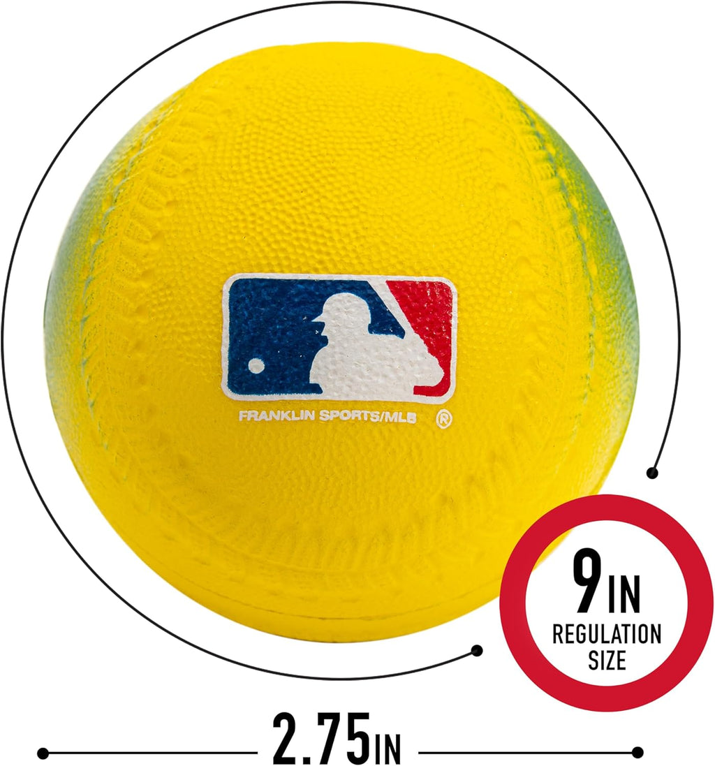 Franklin Sports Foam Baseballs - Soft Foam Practice Baseballs for Kids - Perfect for Hitting and Indoor or Outdoor Play - 3 Pack - Official MLB Licensed Product