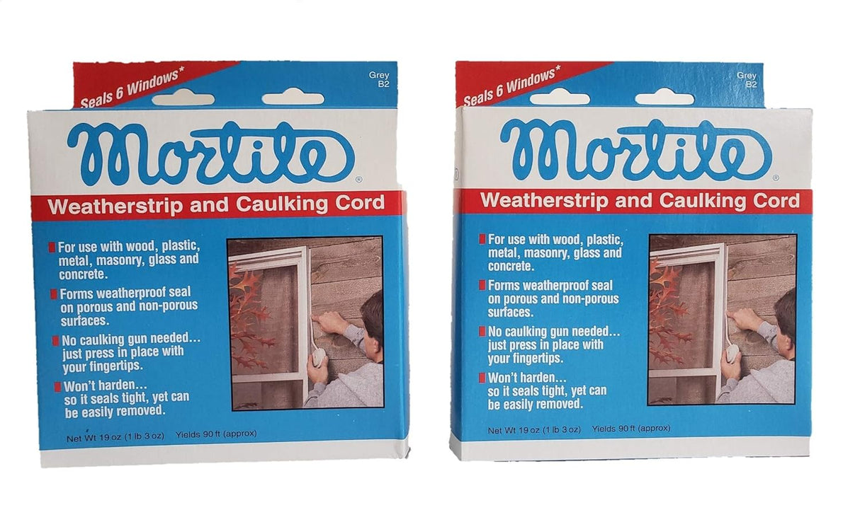 Thermwell B2 90-Ft. Gray Mortite Weatherstrip Caulking Cord - Quantity 2