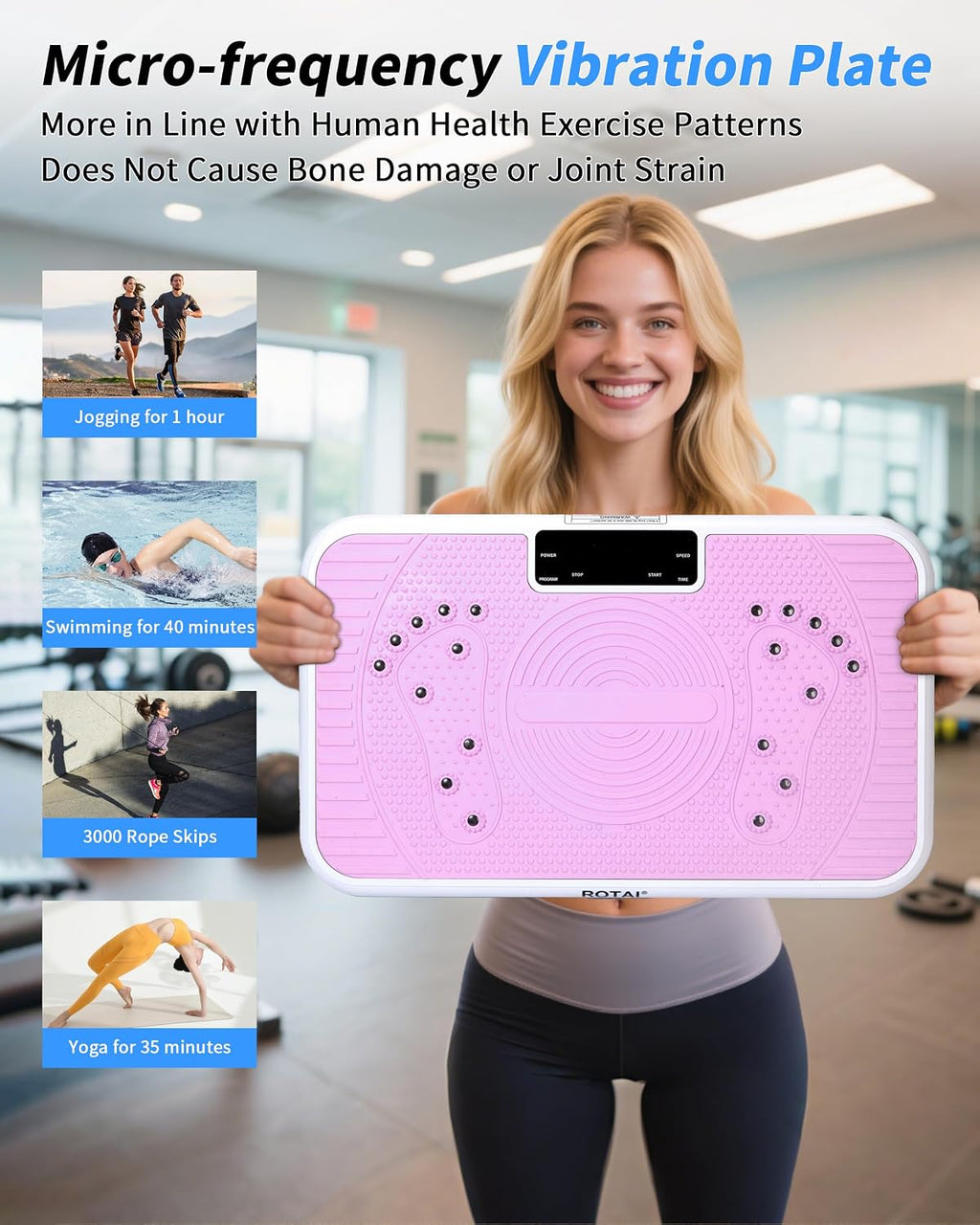 ROTAI Vibration Plate Exercise Machine, Pink (ETF023CW)