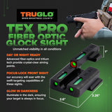 Truglo TFX PRO Handgun Sight, Glowing Shock Proof Tritium and Fiber Optic Night Sight for Handguns, Compact, Durable, and Snag Free Sight