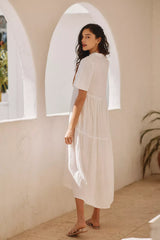 The Kallie Flowy Maxi Dress by Celandine - Ivory