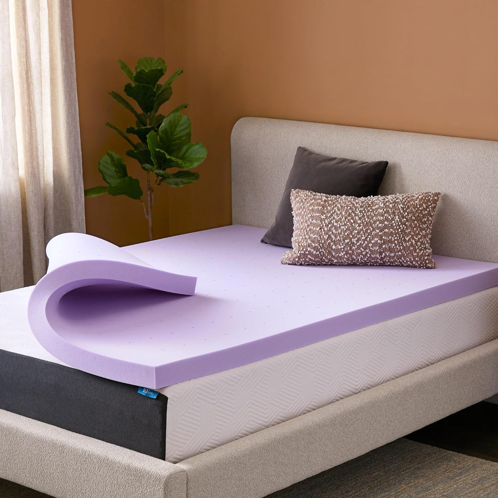 Lucid 3" Lavender Memory Foam Mattress Topper - Twin XL