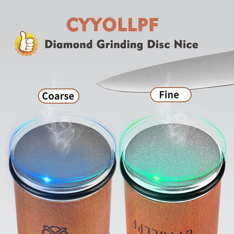 Rolling Knife Sharpener,CYYOLLPF Upgraded Knife Sharpener Industry Diamond Knife Sharpening Tool Rolling Knife Sharpener Kit with 15 and 20 Degree Magnetic Angle Base for Kitchen Knives (New Open Box)