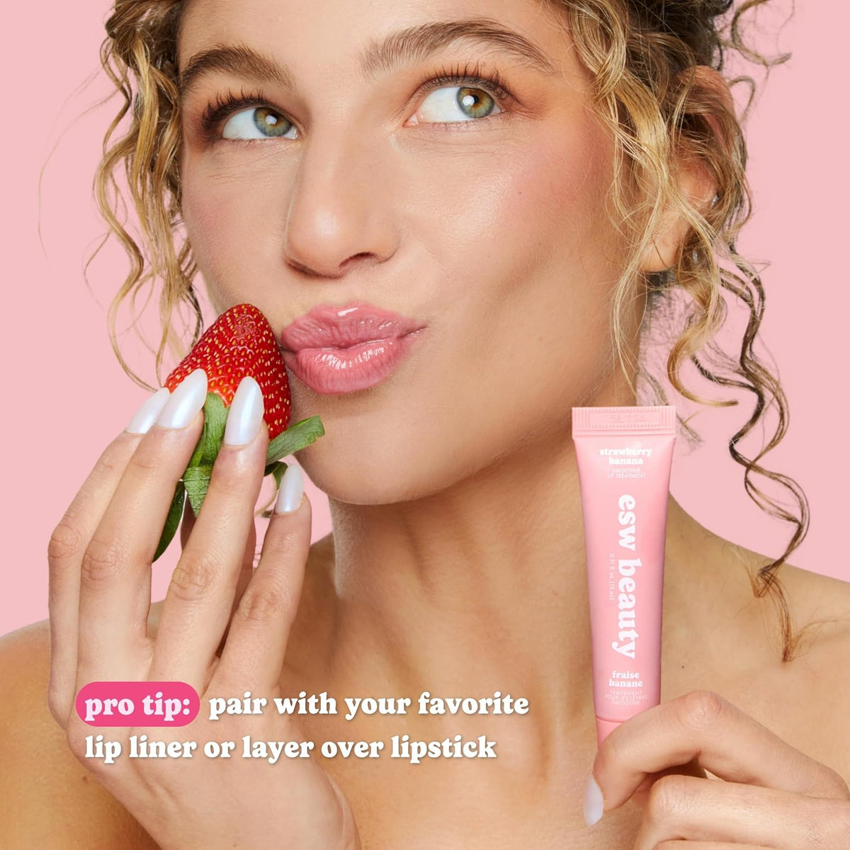 ESW BEAUTY Strawberry Banana Smoothie Lip Treatment - Soft Nude Pink