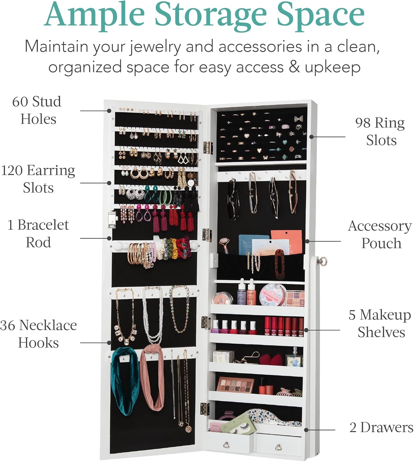 Full Length Freestanding Jewelry Mirror