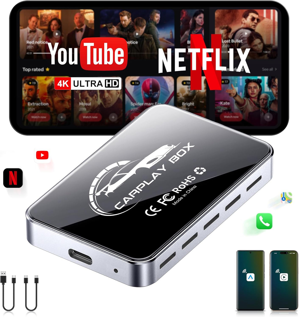 AI Box Wireless CarPlay & Auto Adapter