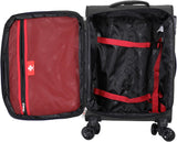 Swiss Traveller Spinner Luggage Suitcase - Soft Side Luggages - Black - 24in